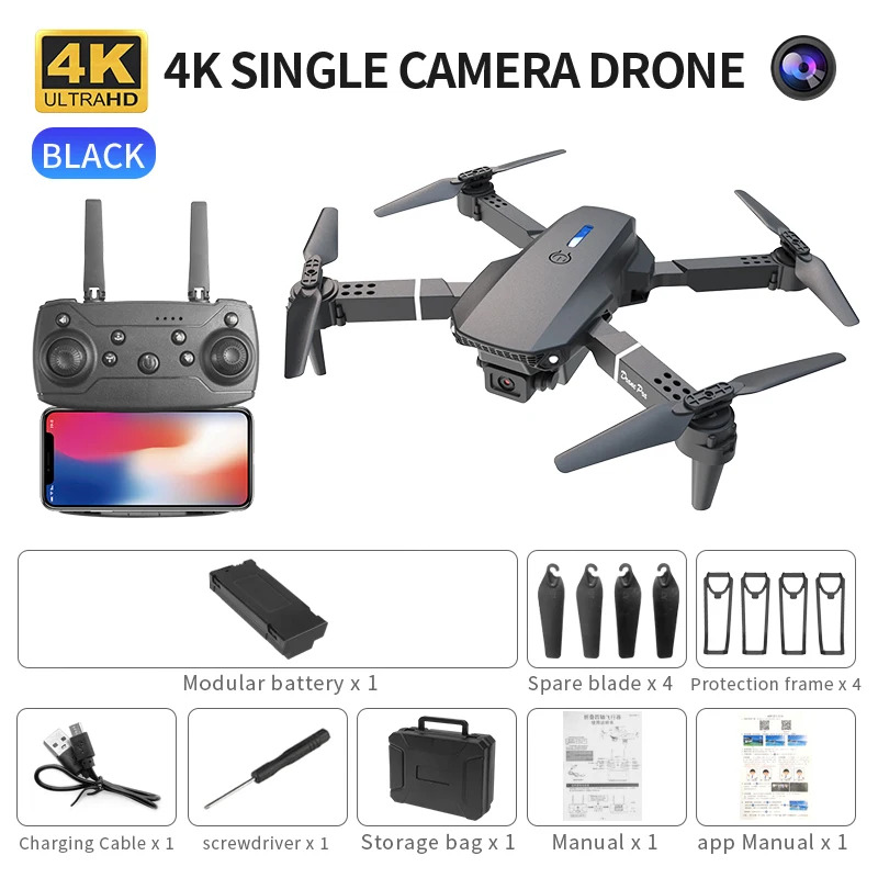 Drone Camera 4K - Inteligentny składany dron E88 Pro z