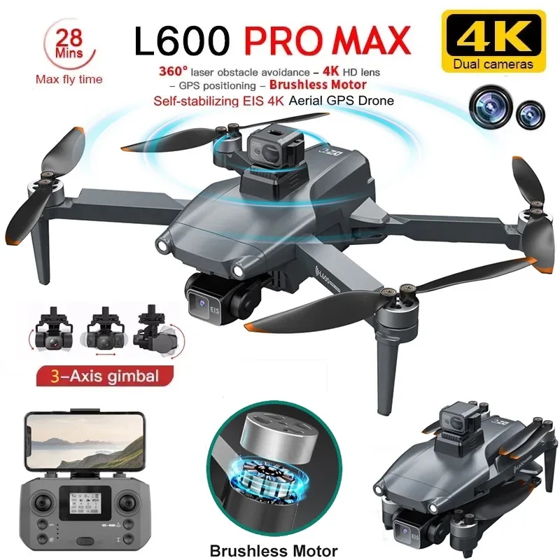 Drone Camera Night Vision - L600 PRO MAX GPS Drone Profesjonalny