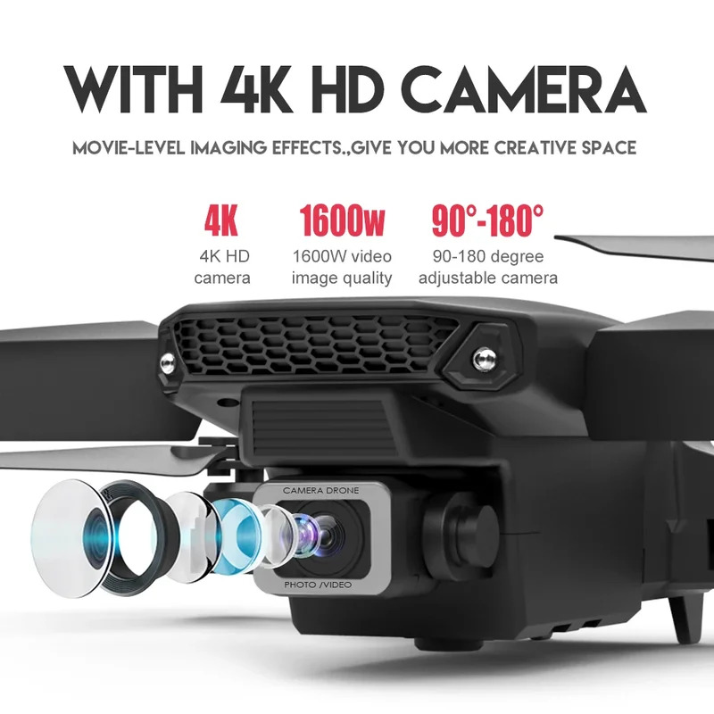 Inteligentny składany dron E88 – Drone Camera 4K recenzja i cena